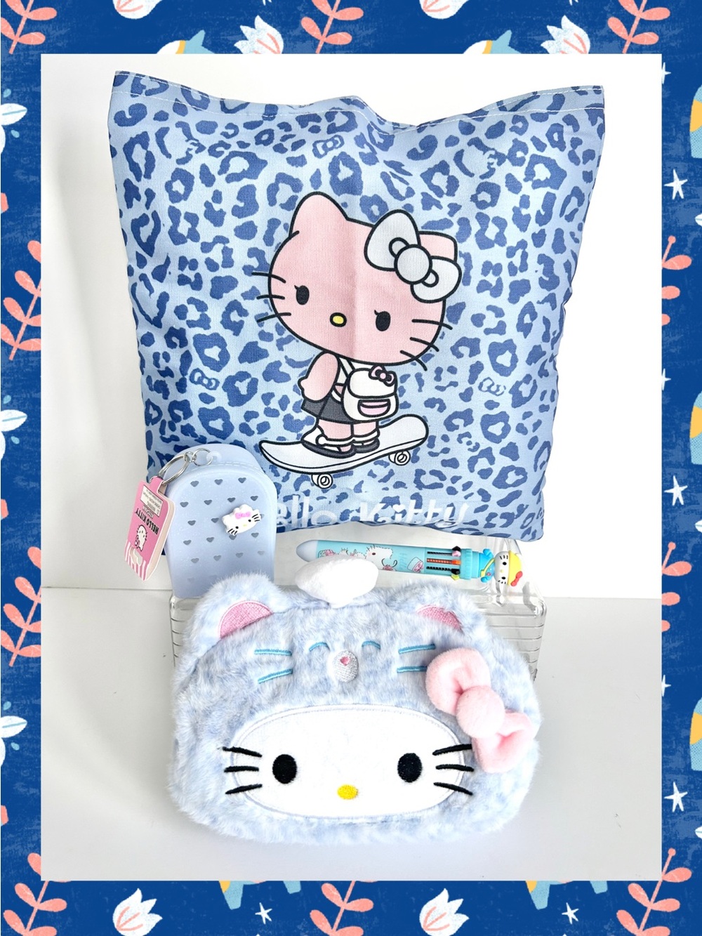💖(HK403) Hello Kitty Adorable 4-Piece Cheetah Tote Bag Bundle!